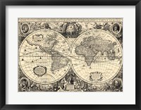 Framed Vintage World Map - Orbis Geographica