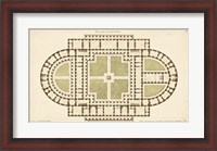 Framed Antique Garden Plan I