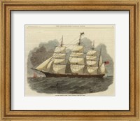 Framed Antique Clipper Ship IV