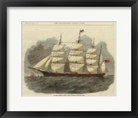 Framed Antique Clipper Ship IV