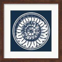 Framed Classic Medallion on Navy IV