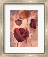 Framed Textured Poppies I