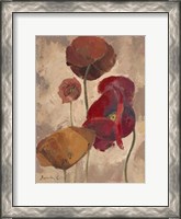 Framed Textured Poppies II