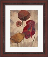 Framed Textured Poppies II