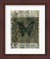Framed Butterfly Calligraphy III