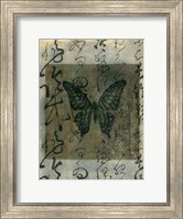 Framed Butterfly Calligraphy III