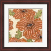 Framed Persimmon Floral IV