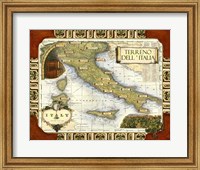 Framed Wine Map of Italy