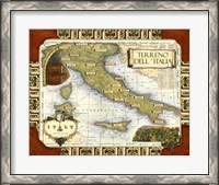 Framed Wine Map of Italy