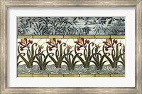 Framed Stained Glass Flowers I
