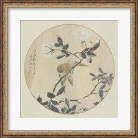 Framed Oriental Bird Silk I