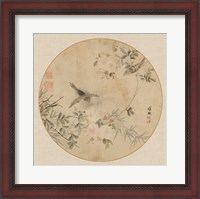 Framed Oriental Bird Silk II