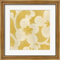 Framed Suzani Silhouette in Yellow I