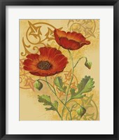 Poppies on Gold I Framed Print