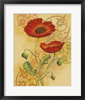Poppies on Gold II Framed Print