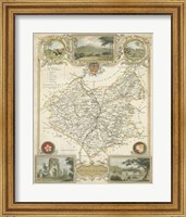Framed Map of Leicestershire