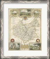 Framed Map of Leicestershire