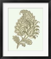 Framed Celadon Floral Motif IV