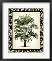 Palm in Zebra Border I Framed Print