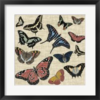 Framed Butterflies & Linen I