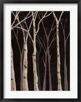 Framed Midnight Birches II