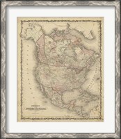 Framed Johnson's Map of North America