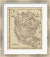 Framed Johnson's Map of North America