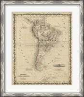 Framed Johnson's Map of South America