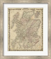 Framed Johnson's Map of Scotland