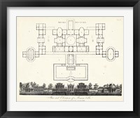 Framed Plan & Elevation for a Roman Villa