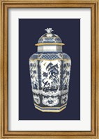 Framed Asian Urn in Blue & White II