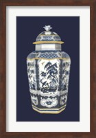 Framed Asian Urn in Blue & White II