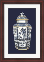 Framed Asian Urn in Blue & White II