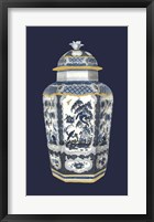 Asian Urn in Blue & White II Framed Print