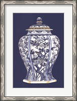 Framed Blue & White Porcelain Vase I