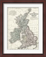 Framed Mitchell's Map of Great Britain & Ireland
