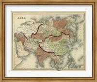 Framed Antique Map of Asia