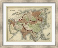 Framed Antique Map of Asia