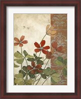 Framed Red Antique Floral I