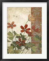 Red Antique Floral I Framed Print
