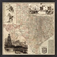 Framed Map of Texas