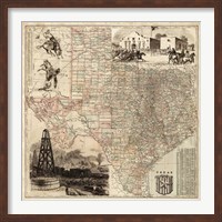 Framed Map of Texas