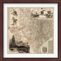 Framed Map of Texas