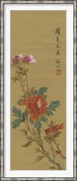 Framed Oriental Floral Scroll I