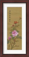 Framed Oriental Floral Scroll II