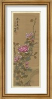 Framed Oriental Floral Scroll III