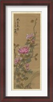 Framed Oriental Floral Scroll III