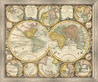 Framed Antique World Globes