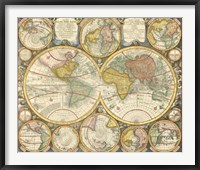 Framed Antique World Globes