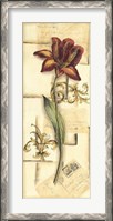 Framed Floral Collage I - in Red